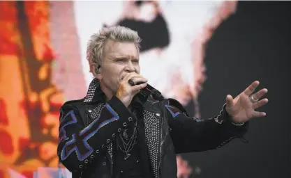  ?? Sarahbeth Maney / Special to The Chronicle 2018 ?? Billy Idol will bring his trademark sneer to Napa’s Oxbow Commons on Aug. 21.