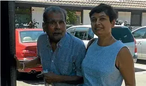  ??  ?? Dayani Navaratnam, right, with her father Vincent Fernando who died in 2017 after a bout of pneumonia.