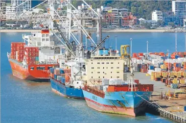  ?? Photo: FAIRFAX NZ ?? Shut out: Bigger and bigger container ships are coming and they will be unable to enter New Zealand port unless channels are made deeper, experts say, and there is no tax help for dredging.