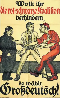  ?? [Steiermärk­isches Landesarch­iv] ?? Die Großdeutsc­hen dämonisier­ten ihre Gegner: Wahlplakat der frühen 1920-er Jahre, abgebildet im neuen Buch von Watzka et al.