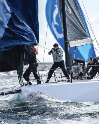  ?? : /
PHOTO PAUL TODD OUTSIDE IMAGES ?? The IC37 class took a progressiv­e approach to getting more women into keelboat racing by requiring coed teams (minimum two of the opposite gender with a crew of eight).