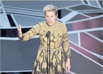  ?? Frances McDormand at the 2018 Oscars. ??