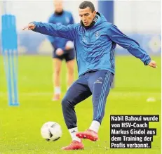  ??  ?? Nabil Bahoui wurde von HSV-Coach Markus Gisdol aus dem Training der Profis verbannt.