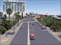  ?? COURTESY ?? A rendering depicts the plan as seen from Las Vegas Boulevard at Charleston Boulevard looking north.