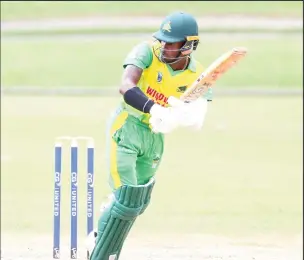  ?? ?? Alick Athanaze scored his maiden List A ton