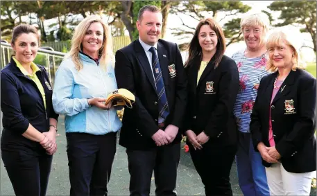  ??  ?? Amy Arthur, Lady Captain Killarney Golf Club, with Marie Chawke, Secretary, Clare Keating, Senior Foursomes team manager, Declan McCarthy, Captain and representi­ng Men’s Club, Sheila Crowley, Lady Vice-Captain, and Breda Duggan, President and...