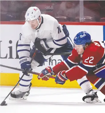  ?? ALLEN MCINNIS / POSTMEDIA NEWS ?? Longtime Leaf Zach Hyman, above in action in this year’s playoffs, is expected to sign
with the Edmonton Oilers after free agency starts on Wednesday.