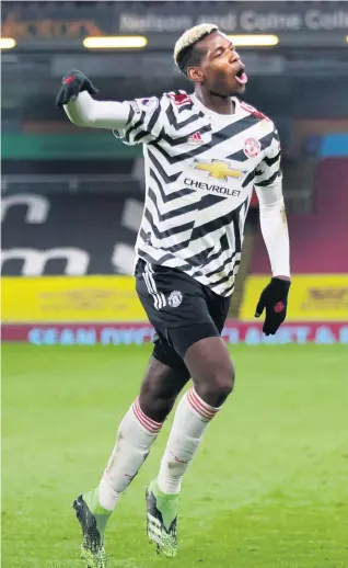  ??  ?? Top drawer:
Manchester United ace Paul Pogba celebrates his winner against Burnley