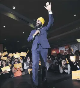  ?? NATHAN DENETTE/THE CANADIAN PRESS ?? Former Ontario deputy NDP leader Jagmeet Singh has raised an impressive $353,000 since launching his bid for the federal NDP leadership on May 15.