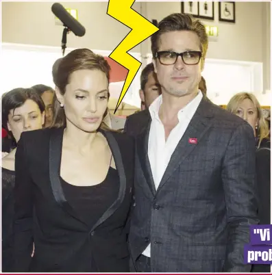  ??  ?? Brad Pitt och Angelina Jolie har trubbel i paradiset – och allt är Sienna Millers fel! "VI HAR PROBLEM"