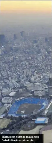  ??  ?? Imatge de la ciutat de Tòquio amb l’estadi olímpic en primer pla.