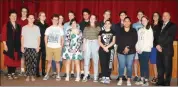  ?? PHOTO BY VALERIE HAVAS/ULSTER BOCES COMMUNITY RELATIONS ?? Onteora High School students who earned New York state’s Seal of Biliteracy with Spanish teacher Elena Garcia, far left. Principal Lance Edelman is at the far right. Next to him is Valerie Stewart, Onteora’s World Languages liaison.