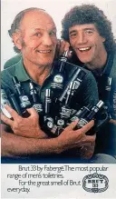  ??  ?? Smell of success: Keegan and Henry Cooper selling Brut