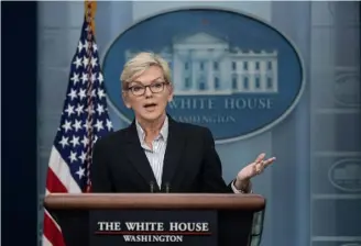  ?? AFP ?? US Energy Secretary Jennifer Granholm speaks during the daily press briefing in the James S Brady Press Briefing Room of the White House in Washington, DC, on Jan. 23, 2023.