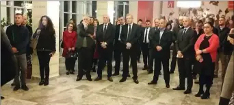  ??  ?? Presidenti i “IHB- Group” Irfan Hysenbelli­u, rektori Ruka dhe presidenti i “Eurosig” Morina, dje gjatë ceremonisë