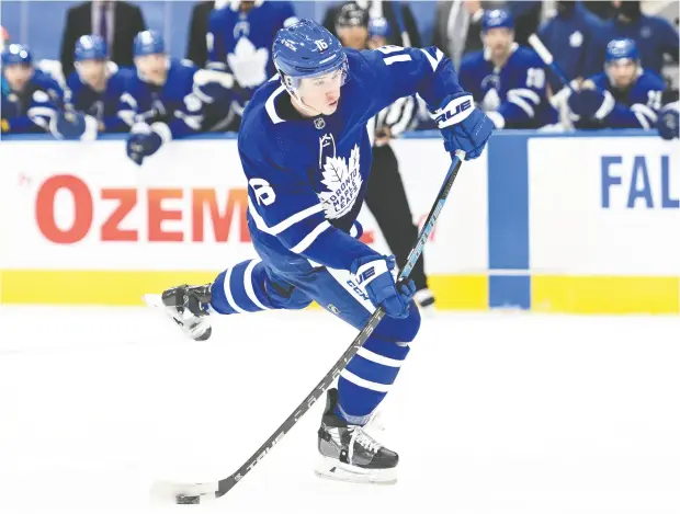  ?? DAN HAMILTON / USA TODAY SPORTS ?? Mitch Marner had a goal and an assist on power plays Wednesday against Anaheim at Scotiabank Arena, helping the Leafs regain their ranking with the man advantage. William Nylander and John Tavares also scored on power plays, Auston Matthews had two assists and Morgan Rielly one.