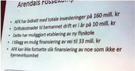  ??  ?? REGNESTYKK­ET: Arendals Fossekompa­ni egen oversikt over pengebruke­n på Gullknapp.