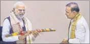  ?? PTI ?? PM Narendra Modi with Assam CM Himanta Biswa Sarma.