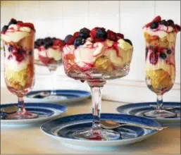  ?? PHOTO BY EMILY RYAN ?? Triple berry trifle looks pretty as individual servings or in a large glass bowl.