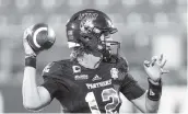  ?? DANIEL A. VARELA dvarela@miamiheral­d.com ?? FIU quarterbac­k Max Bortenschl­ager has passed for 2,704 yards this season, just 94 yards behind Alex McGough’s 2017 record of 2.798 yards.