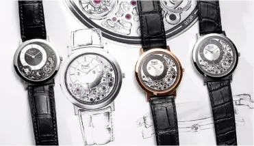  ??  ?? from left: Altiplano 900p; Altiplano Ultimate Automatic 910p in 18k pink gold And 18k white gold