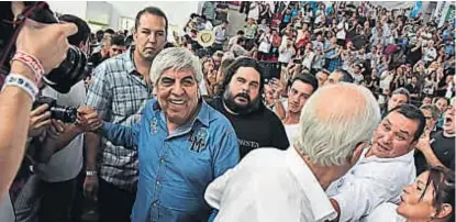  ?? (LA VOZ) ?? Moyano. El líder de Camioneros estuvo en el encuentro del PJ y del kirchneris­mo en San Luis.