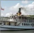  ?? ANDY PRICE/MYSTIC SEAPORT VIA AP ?? The steamboat Sabino cruises the Mystic River in Mystic, Conn., Thursday. The vessel, billed by the Mystic Seaport maritime museum as the nation’s oldest coal-fired steamboat in regular operation, resumed public cruises on Wednesday after a twoyear,...