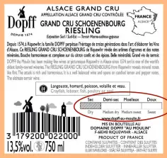  ?? ?? Pionnier, le domaine Dopff au Moulin utilisait déjà sa propre échelle sur ses contre-étiquettes.
