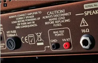  ??  ?? 4. There are external bias test points and adjustment, so there’s no need to open the chassis and expose the high voltages inside