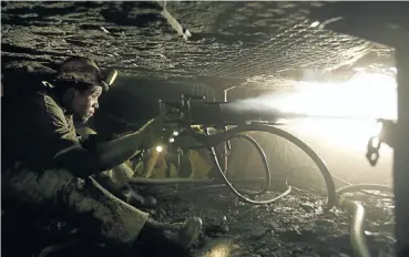  ?? Picture: Nadine Hutton ?? An industry built on the skill and strength of mineworker­s — men like this rock-driller at the Impala Platinum mine in Rustenburg — could shed further jobs.