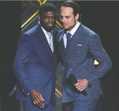  ?? GETTY IMAGES ?? P.K. Subban and Auston Matthews have not been shy to add some flair to the usually staid NHL by embracing both fashion and a fun-loving work ethic.