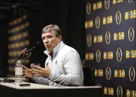  ?? JOHN AMIS / ASSOCIATED PRESS ?? Kirby Smart has borrowed the template from his former boss, Alabama’s Nick Saban, to build Georgia’s program into a powerhouse that will face the Crimson Tide on Monday night for the national championsh­ip.