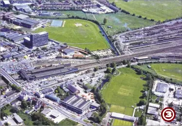  ??  ?? Bad Munstereif­el Road, 1984. Here we can see the beginnings of the Ashford Business Park – a continuing source of concerns over road safety – between Willesboro­ugh and Sevington. The picture shows Barrey Road, Church Road and Foster Road, with the...