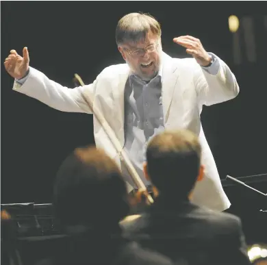  ?? JEFF PACHOUD / AFP VIA GETTY IMAGES ?? British conductor Sir Andrew Davis, who served as music director for the Toronto Symphony Orchestra for 13 years,
died Saturday at the age of 80. Davis conducted an estimated 1,000 TSO concerts at venues across Toronto.