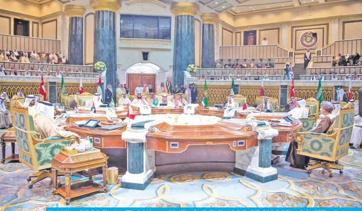  ??  ?? A handout picture provided by the Saudi Press Agency (SPA) yesterday shows a general view of the meeting at the Diriya Palace in the Saudi capital Riyadh during the Gulf Cooperatio­n Council (GCC) summit.