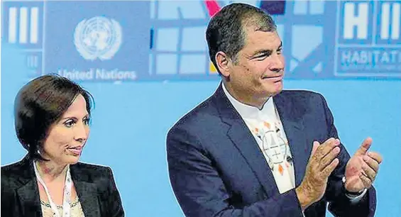  ?? ?? Acusados. Rafael Correa, ex presidente de Ecuador, y su ex ministra María de los Ángeles Duarte, condenados por corrupción.