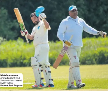  ??  ?? Match winners Ahmed Ali (left) and Salman Aslam steered Livi to victory