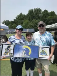  ?? SUBMITTED PHOTO ?? Roman Aberant with his parents, Karen and James Aberant, at the 2019 Relay For Life.