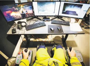  ?? Photos by Linus Sundahl-Djerf / New York Times ?? Erik Lundstrom remotely operates equipment at the New Boliden mine in Garpenberg, Sweden.