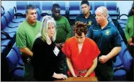  ?? AP/South Florida Sun-Sentinel/MIKE STOCKER ?? Florida school shooting suspect Nikolas Cruz appears Wednesday in court via video with public defender Diane Cuddihy in Fort Lauderdale, Fla. Cruz faces new charges stemming from an attack on a detention officer at the county jail.