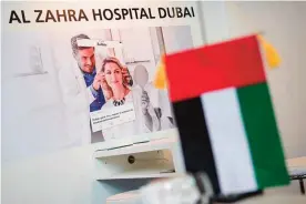  ??  ?? BERLIN: This file photo taken on March 08, 2017 shows a stand for a Dubai hospital at a section for medical tourism at the Internatio­nal Tourism Trade Fair.