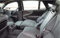  ??  ?? The right-rear seat in the 2018 Lexus LS 500 is fit for a king, with reclining seats that offer a shiatsu massage.
