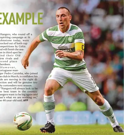  ??  ?? Celtic captain Scott Brown has been a revelation under Brendan Rodgers this season.