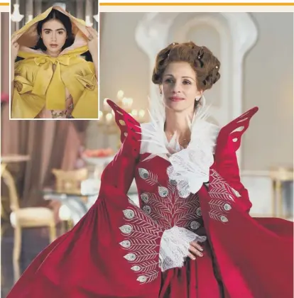  ??  ?? Julia Roberts and, inset, Lily Collins star in Mirror Mirror