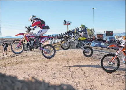  ?? Rachel Aston Las Vegas Review-journal @rookie__rae ?? The motorcycle race kicks off Friday’s list of events in the Mint 400 desert challenge in Primm.