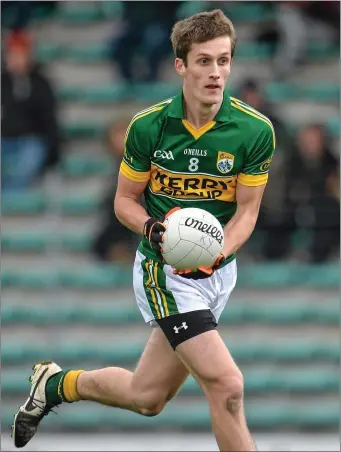  ??  ?? Glenbeigh/Glencar captain Colin McGillicud­dy in action for Kerry in the 2015 McGrath Cup