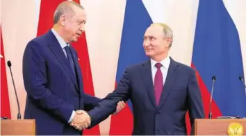  ?? AFP ?? Recep Tayyip Erdogan und Wladimir Putin haben sich geeinigt – bedeutet das wirklich Ruhe für Idlib?