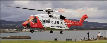  ??  ?? Rescue 116 lands near the Black Castle on Saturday