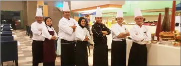  ??  ?? Asfia (third left) poses with his culinary team.