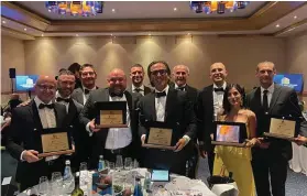  ??  ?? The Alliance Real Estate team, pictured here with their five prestigiou­s awards at the Malta Real Estate, Property Developmen­t & Architectu­re Awards held on the 6th of August at InterConti­nental Malta